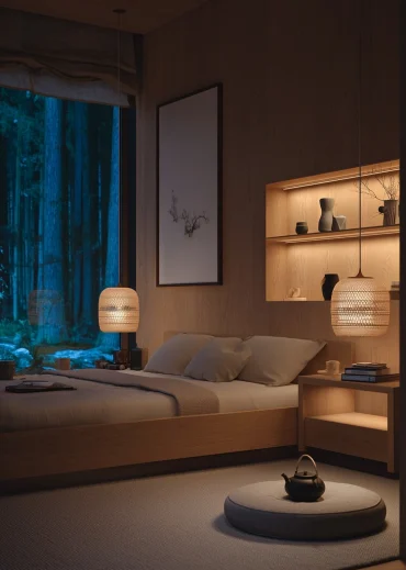 Japandi für Wohnzimmer und Schlafzimmer wählen