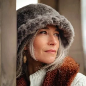 Kunstfell Fischerhut Hut für Frauen ab 50