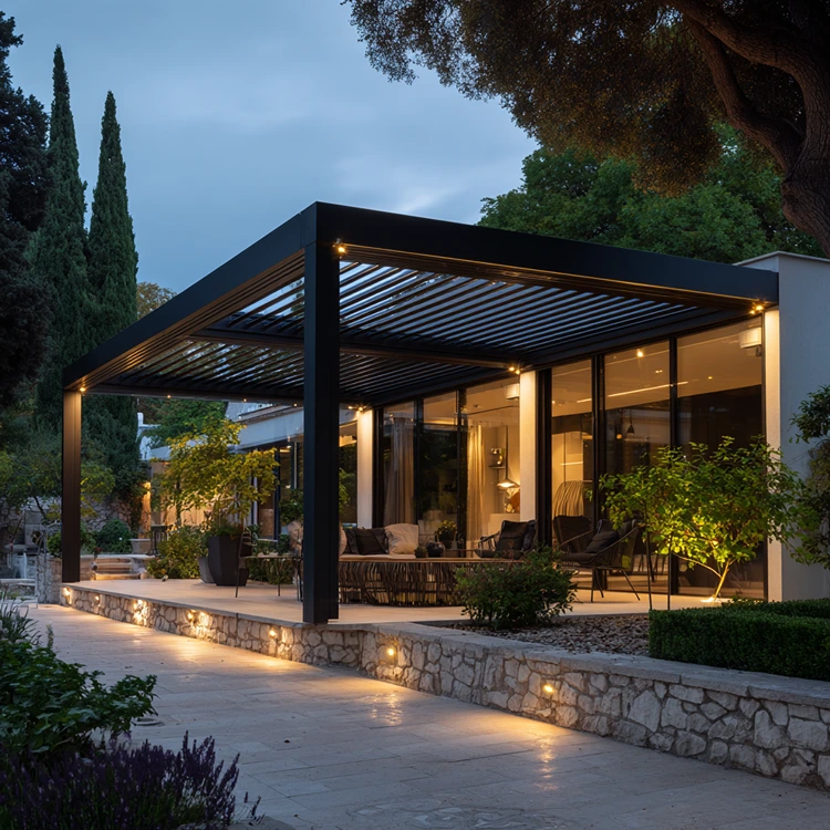 Lamellendächer sind als Terrassenüberdachung perfekt geeignet