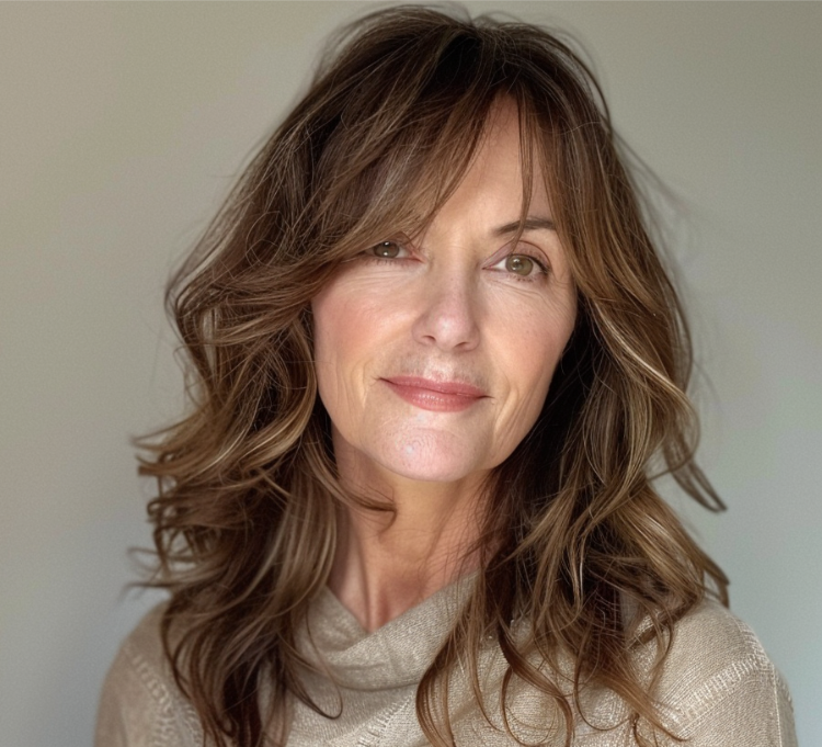 lange haare mit pony ab 60 fransiger pony mit leichten stufen