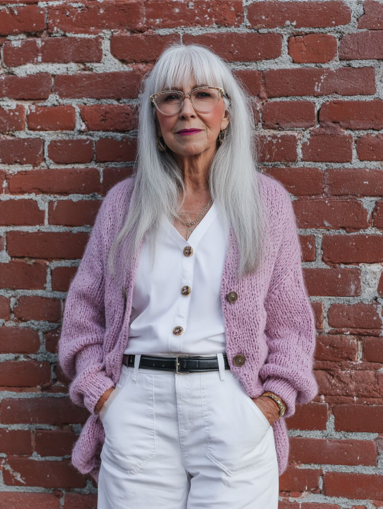 lange haare mit pony ab 60