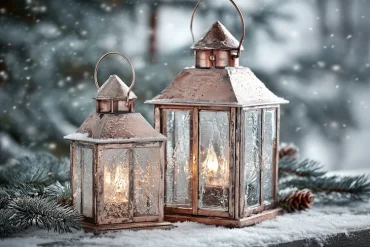 Laterne mit Frosteffekt für den Wintergarten