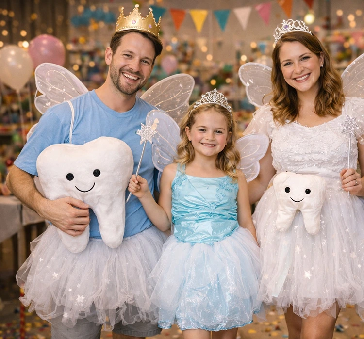 Lustige Familienkostüme für den Karneval - Zahnfee für Männer und Frauen