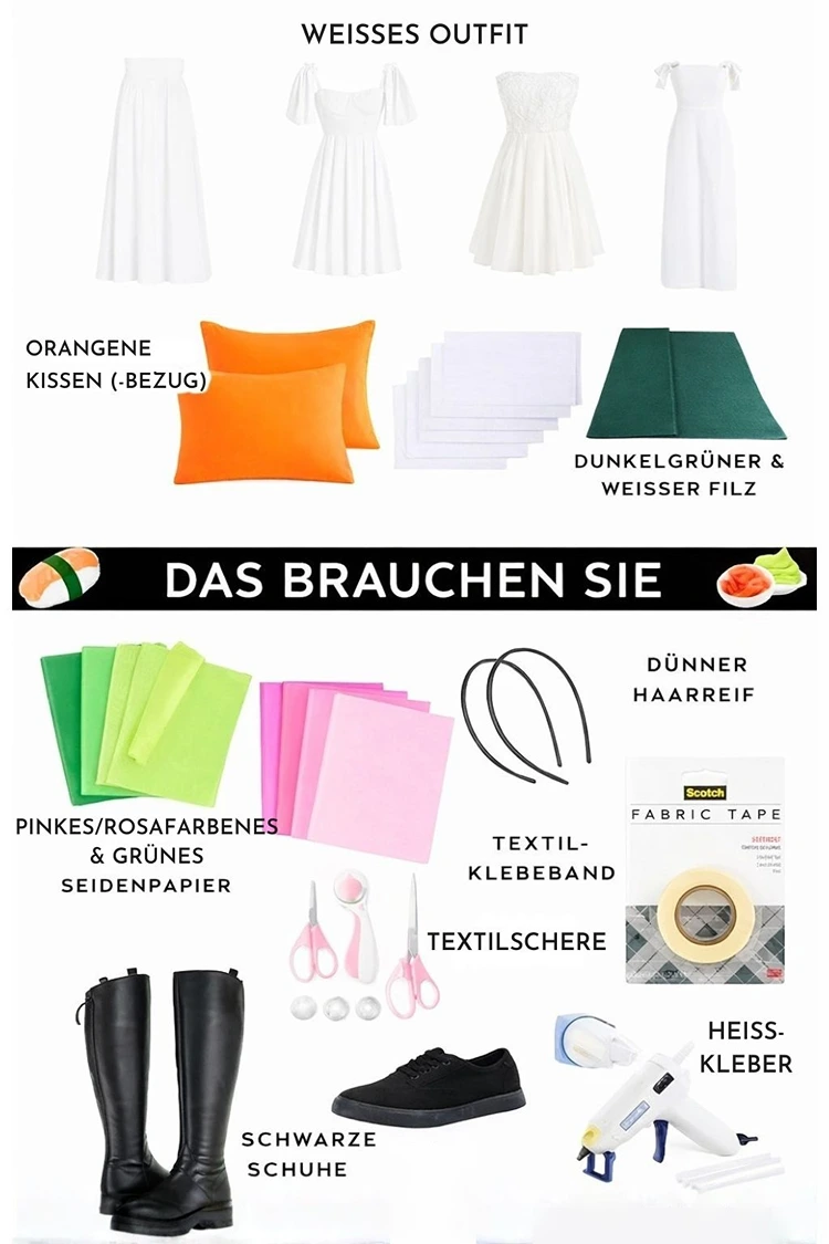 Materialien, die Sie für die Kostümidee brauchen