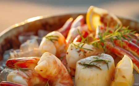 Meeresfrüchte für Hochzeit am Strand