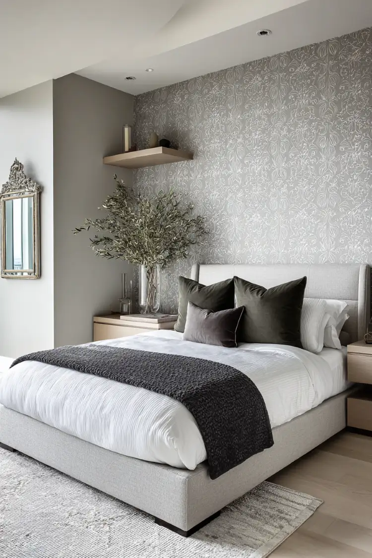 Motive mit Spitze für die Akzenttapete im Schlafzimmer