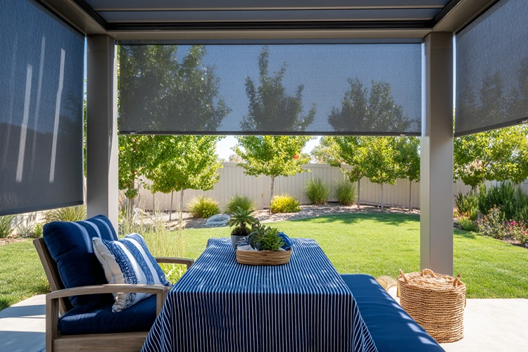 Senkrechtmarkisen können in ihrer Höhe angepasst werden