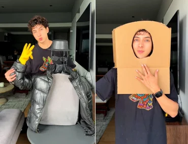 Statt Poolnudeln einen Karton für den unsichtbaren Mann verwenden