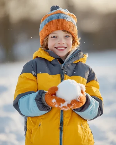 Statt Schneeballschlacht Bäume oder andere Ziele treffen und Punkte sammeln