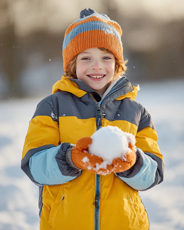 Statt Schneeballschlacht Bäume oder andere Ziele treffen und Punkte sammeln
