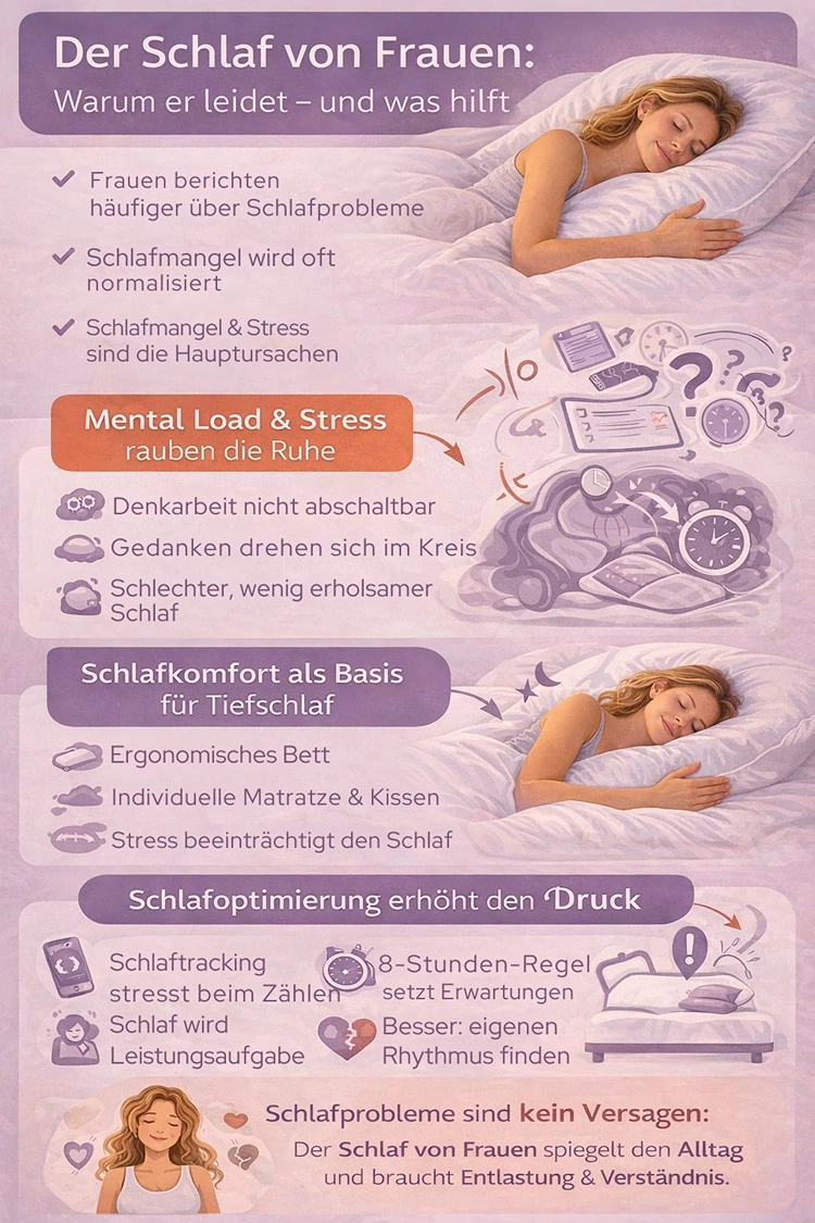 Warum der Schlaf von Frauen schlecht ist und wie Sie ihn verbessern