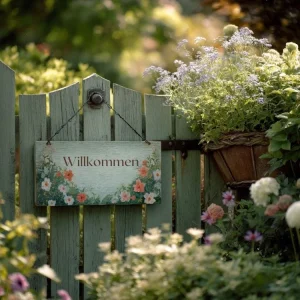 Willkommen Schild auf Gartenzaun Ideen