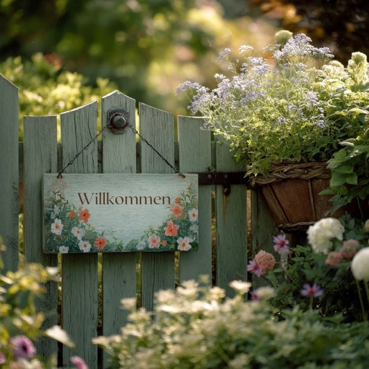 Willkommen Schild auf Gartenzaun Ideen