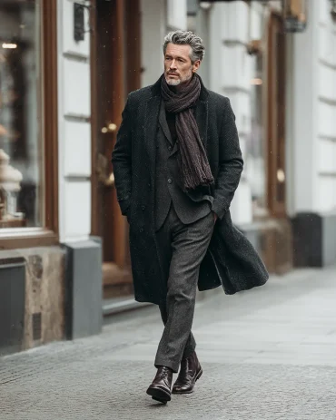 zeitloser winter business look mit eleganten schnürboots