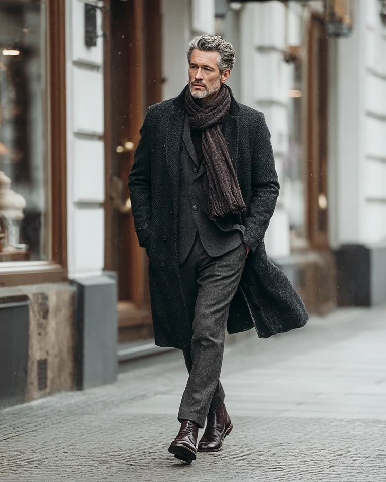 zeitloser winter business look mit eleganten schnürboots