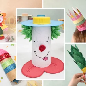 Zum Fasching basteln mit Klopapierrollen - Ideen für Kopfschmuck, Konfetti-Kanone und Clowns