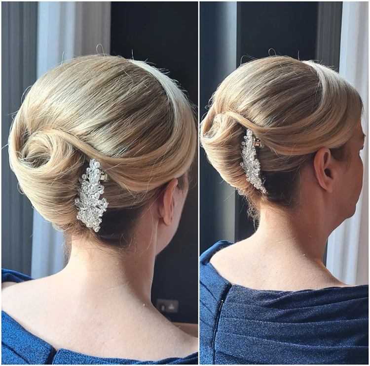 eleganter french twist mit haarschmuck – stilvoll für besondere anlässe