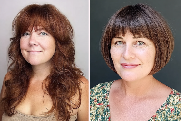 frisuren rundes gesicht mit pony