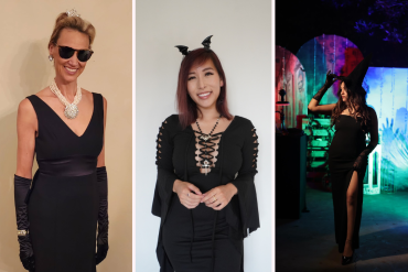 last minute kostüm mit schwarzem kleid karneval