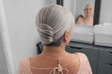 low french twist bei grauem haar – ruhig, klassisch und sehr edel