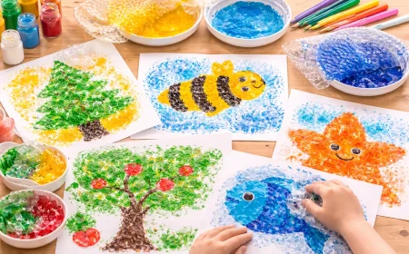 Malen mit Luftpolsterfolie zu jeder Jahreszeit - Ideen für Frühling, Sommer, Herbst und Winter