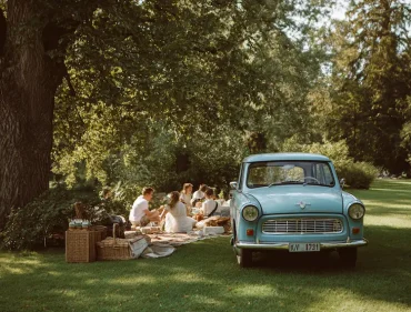 Picknick mit Trabant organisieren zum Geburtstag