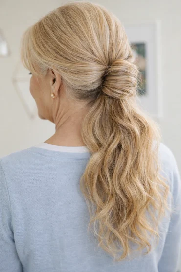 undone french twist ponytail – lässige eleganz für langes haar