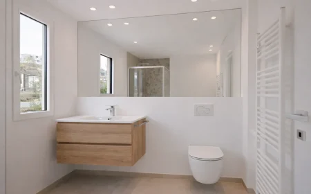 waschtisch am fenster im bad