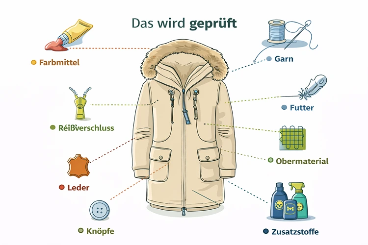 welche bestandteile von kleidung auf schadstoffe geprüft werden